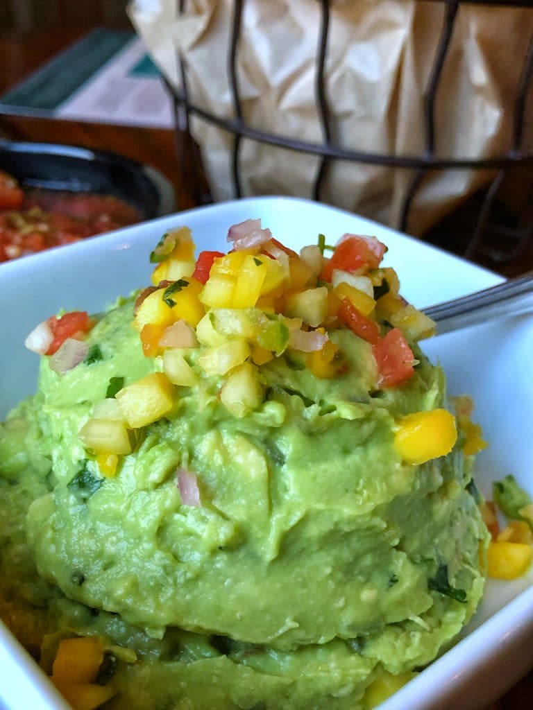 Guacamole Choice of: Mango, Pomegranate, and Cheese OR Corn and Peppers with Pumpkin Seeds