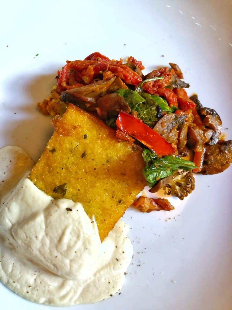 Vegan Disney Food Review: Mama Melrose’s in Disney’s Hollywood Studios Polenta with Cashew Cheese