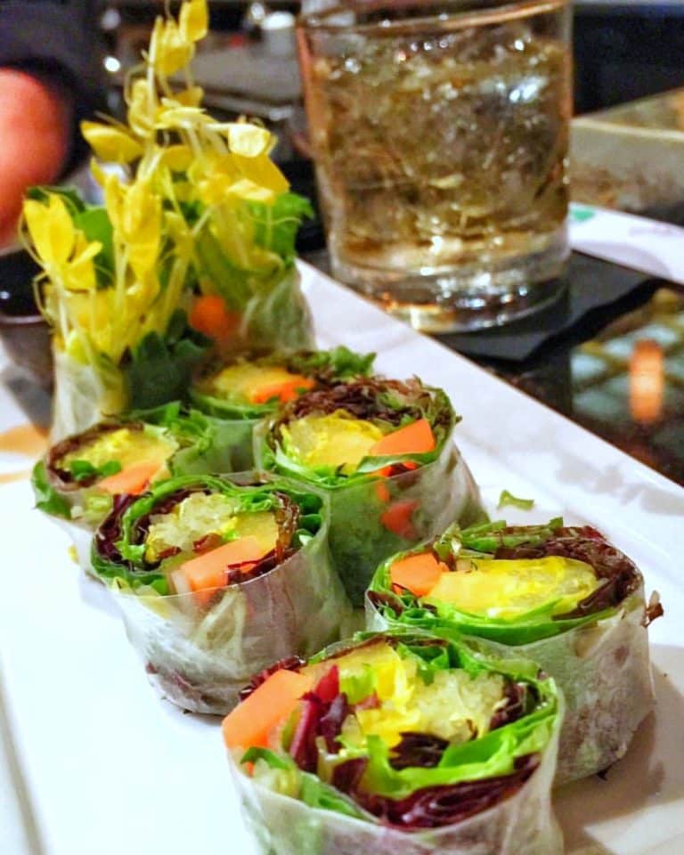 Vegan Walt Disney World - Vegetarian Summer Roll at Kimonos in the Swan Resort