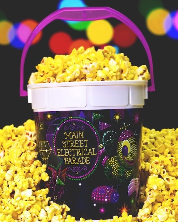 Vegan at Disneyland - Main Street Electrical Parade Popcorn Bucket