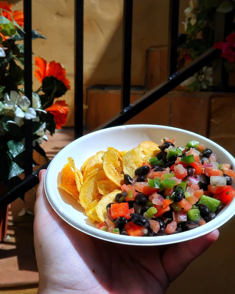 Vegan Plantain Chips with Black Bean Salsa in the Magic Kingdom at Walt Disney World