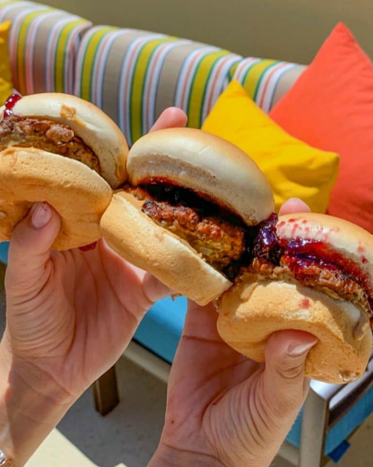 Vegan Peanut Butter & Jelly Burger Sliders at The Sand Bar in Disneyland