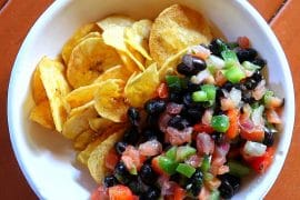 Vegan Plantain Chips with Black Bean Salsa in the Magic Kingdom at Walt Disney World