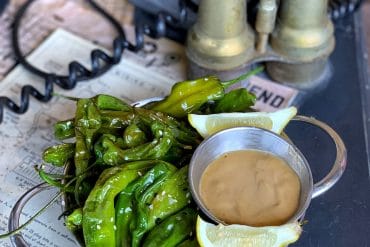 Vegan Blistered Shishito Peppers at Jock Lindsey’s Hangar Bar in Disney Springs