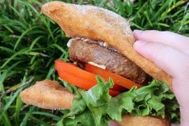 Vegan Beignet Cheeseburger at Port Orleans Resort French Quarter in Walt Disney World