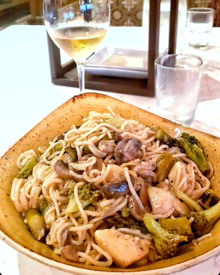Vegetable Pasta in a White Wine Sauce at Disney’s Trattoria al Forno