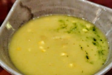 Modified Vegan Corn Chowder at Tiffins in Animal Kingdom at Walt Disney World