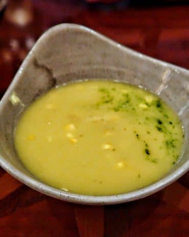 Modified Vegan Corn Chowder at Tiffins in Animal Kingdom at Walt Disney World