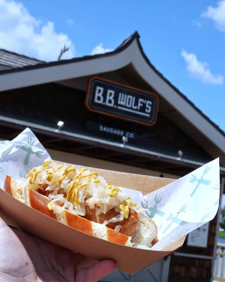 Vegan Bratwurst Sausage at B.B. Wolf’s Sausage Co. in Disney Springs