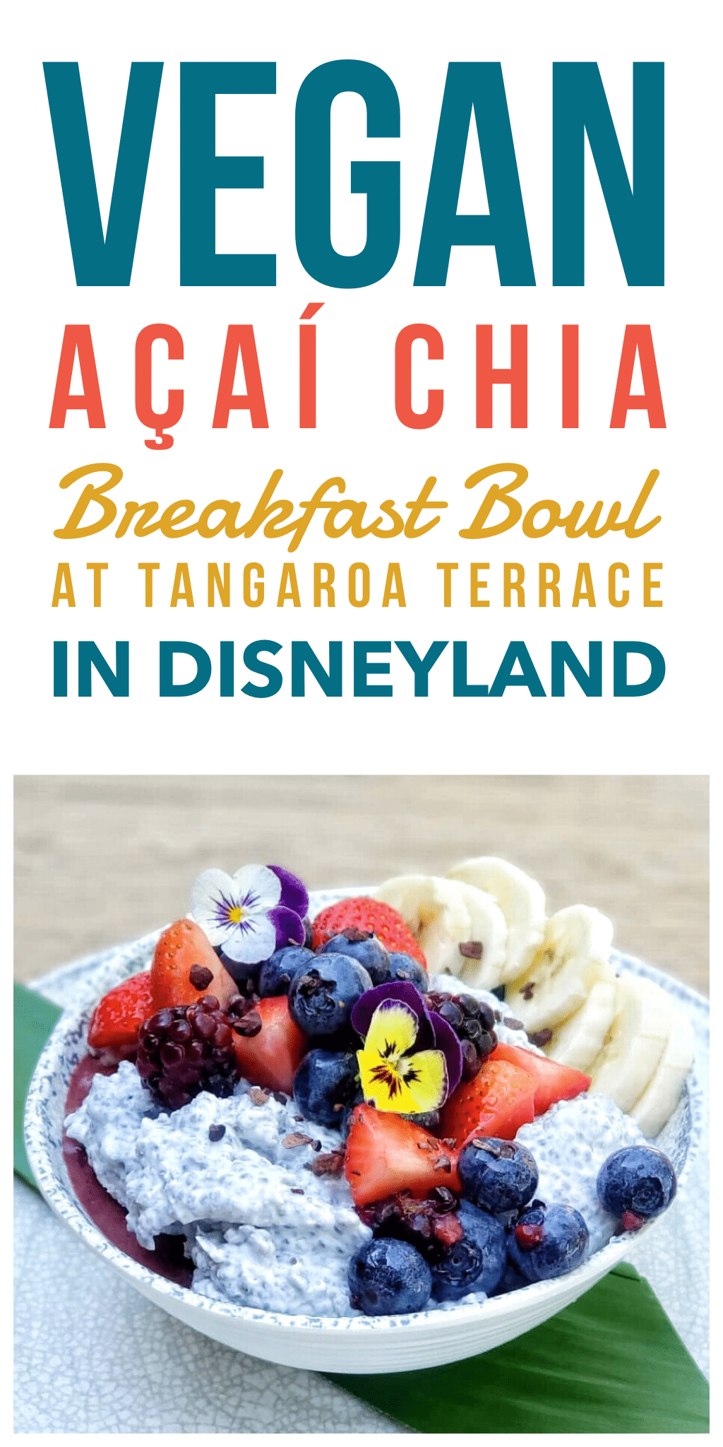 Vegan Acai Chia Breakfast Bowl at Tangaroa Terrace in Disneyland Hotel