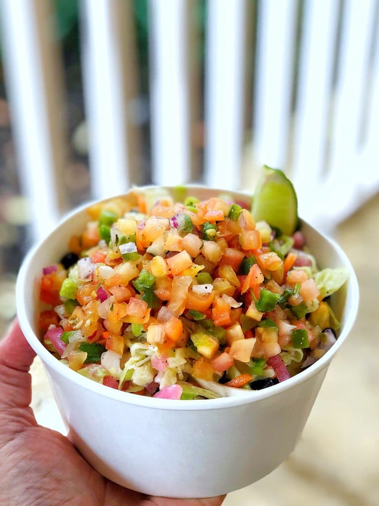 Vegan Crispy Yuca Vegetable Bowl at Disney’s Caribbean Beach Resort at Walt Disney World