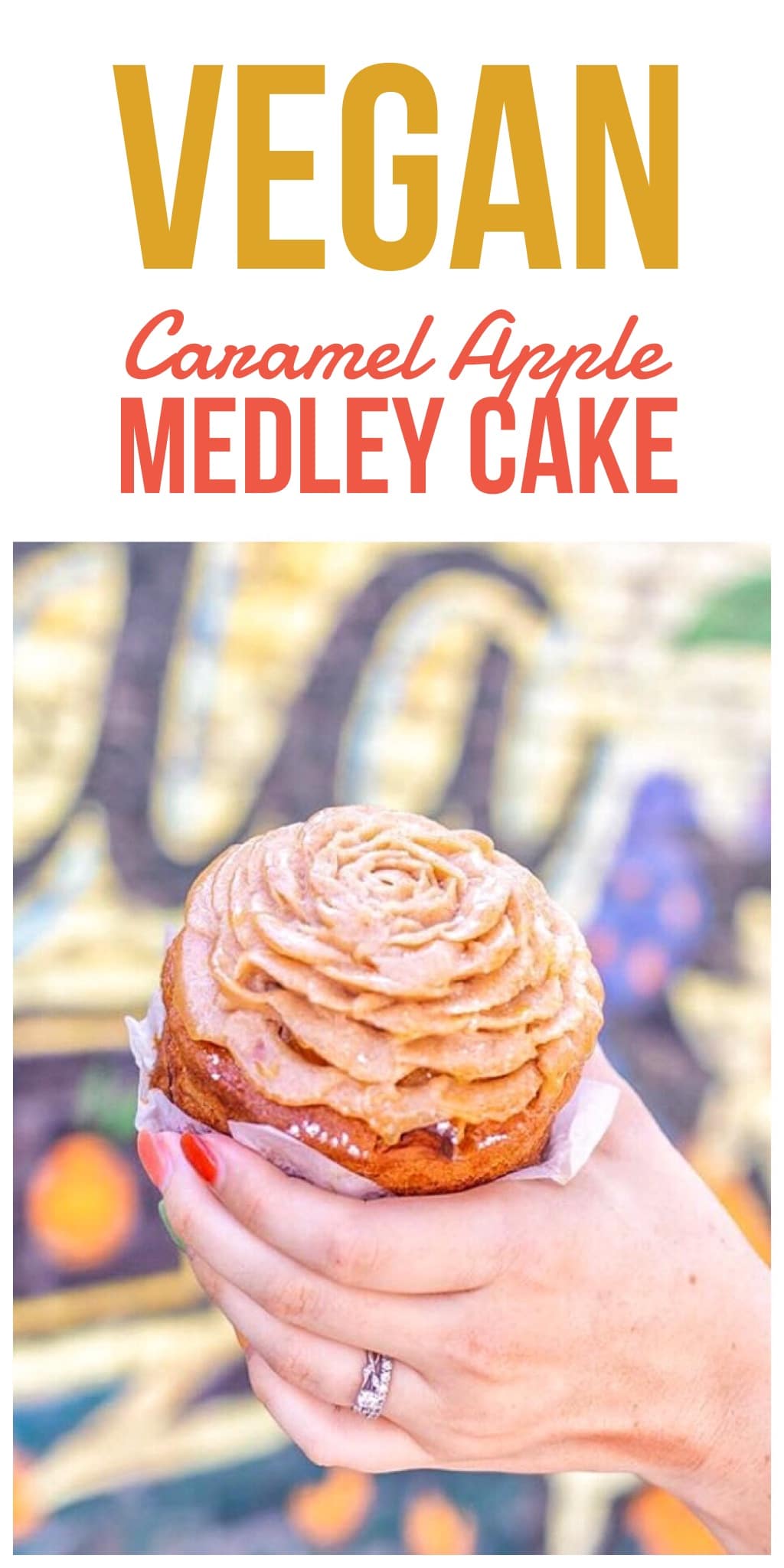 Vegan Caramel Apple Medley Cake for WonderFall Flavors in Disney Springs at Walt Disney World