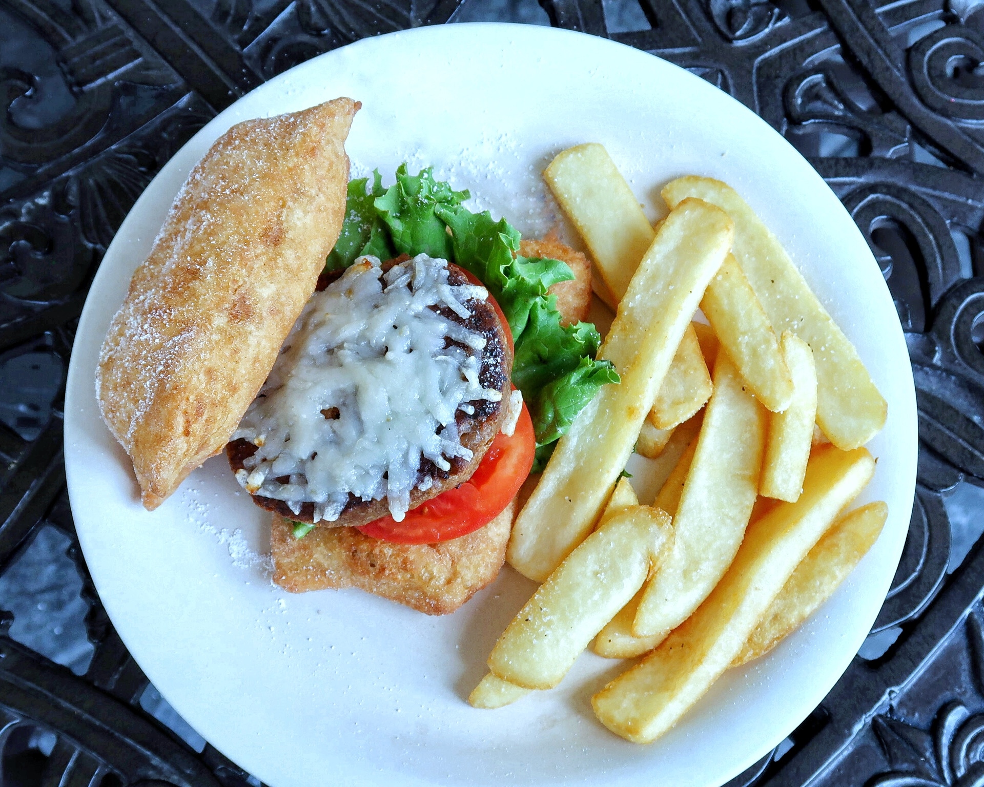 Vegan Beignet Cheeseburger at Port Orleans Resort French Quarter in Walt Disney World