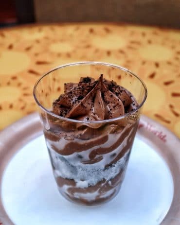 Vegan Oreo Chocolate Mousse Dessert at Sunshine Seasons in Epcot at Walt Disney World