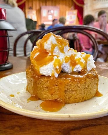 Vegan Campfire Apple Cake at The Diamond Horseshoe in the Magic Kingdom at Walt Disney World