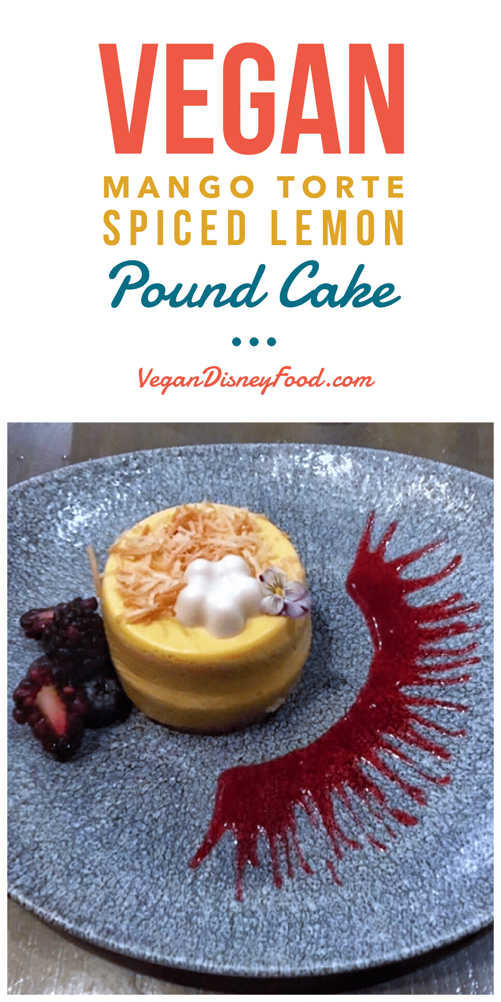 Vegan Mango Torte Spiced Lemon Pound Cake at Ale and Compass Restaurant in the Yacht Club Resort at Walt Disney World