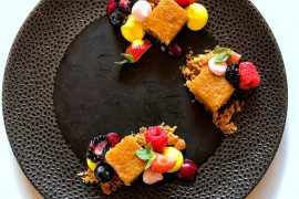 Vegan Lemon Curd Cake at Be Our Guest Restaurant in the Magic Kingdom at Walt Disney World