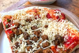 Vegan Sicilian Style Pizza Slice at Pizzafari in Disney’s Animal Kingdom at Walt Disney World