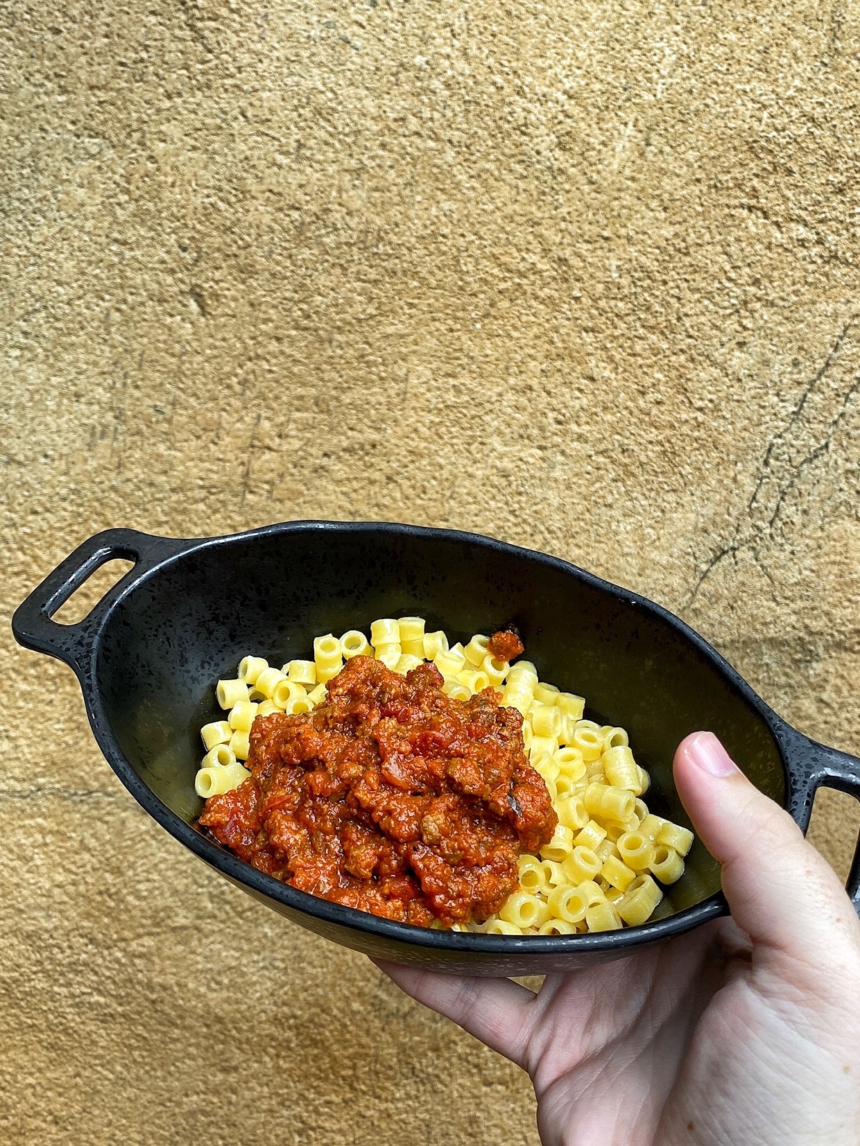 Vegan “Meat” Marinara and Pasta at Docking Bay 7 Food and Cargo in Star Wars Galaxy’s Edge