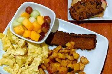 Vegan Le Fou Festin Breakfast at Be Our Guest Restaurant in the Magic Kingdom at Walt Disney World