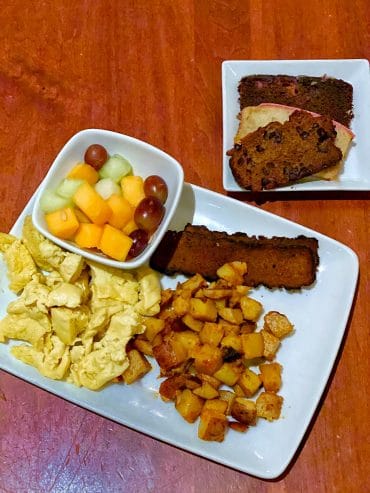 Vegan Le Fou Festin Breakfast at Be Our Guest Restaurant in the Magic Kingdom at Walt Disney World