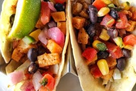 Vegan Roasted Fall Vegetable Tacos at Rainforest Cafe in Disney Springs at Walt Disney World