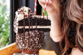 Vegan Black n’ White CakeShake Milkshake at Black Tap Anaheim in Downtown Disney at Disneyland