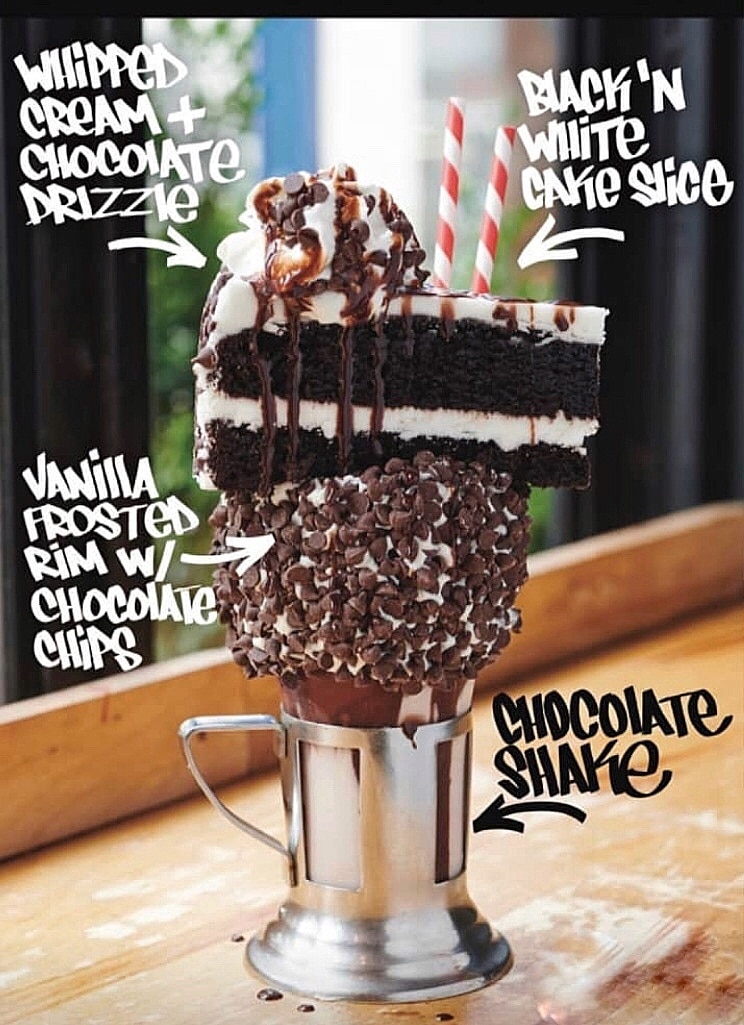 Vegan Black n’ White CakeShake Milkshake at Black Tap Anaheim in Downtown Disney at Disneyland