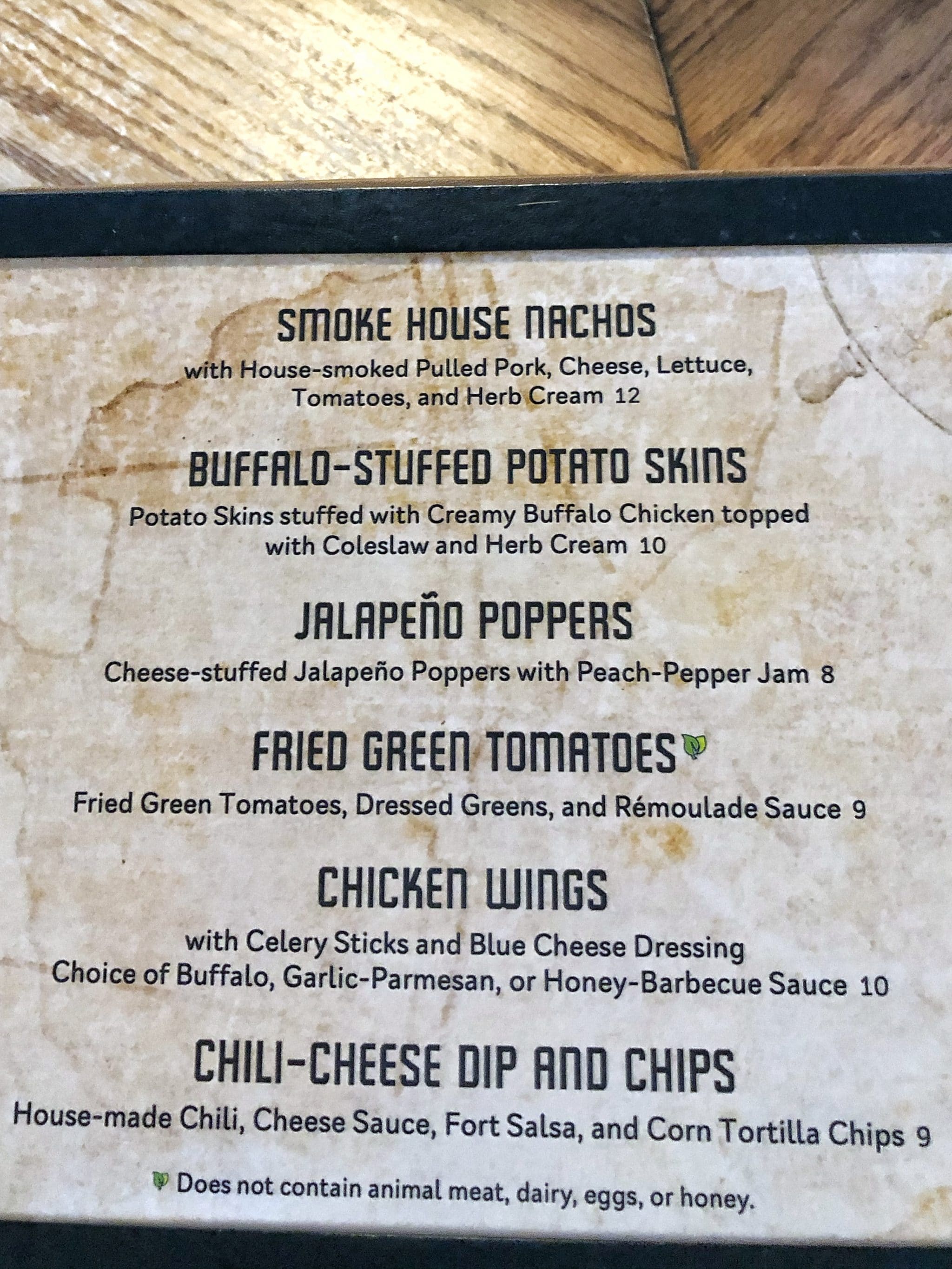 Vegan Fried Green Tomatoes at Crocket’s Tavern in Disney’s Fort Wilderness Resort and Campground at Walt Disney World