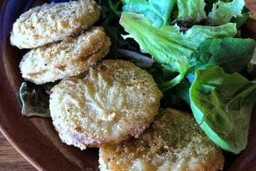 Vegan Fried Green Tomatoes at Crockett’s Tavern in Disney’s Fort Wilderness Resort and Campground at Walt Disney World