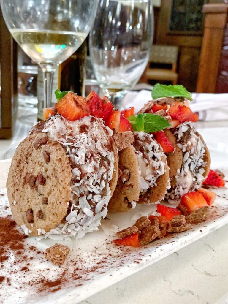 Vegan Ice Cream Sandwich at Trattoria al Forno on the Disney BoardWalk at Walt Disney World