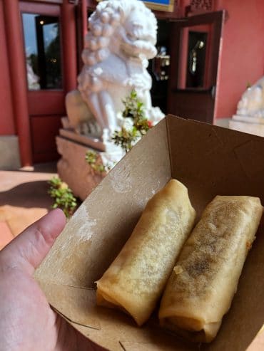 Vegan Vegetable Springs Rolls at Lotus Blossom Cafe in China at Epcot