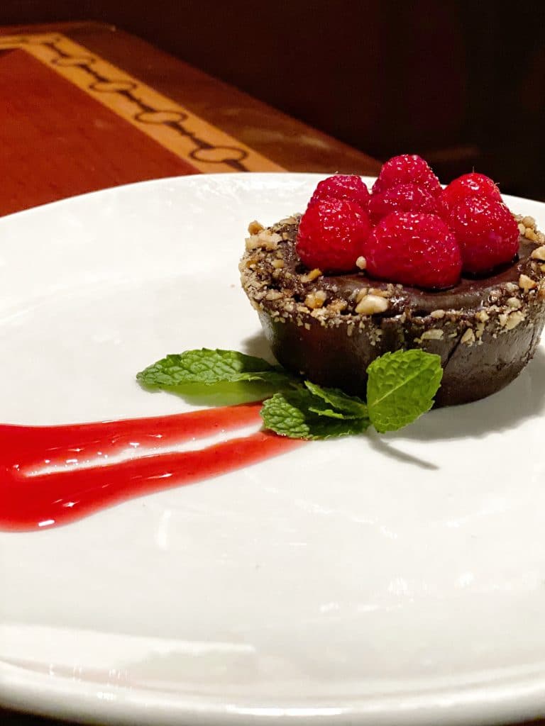 Vegan Chocolate Fruit Tart at The Turf Club Bar and Grill in Disney’s Saratoga Springs Resort