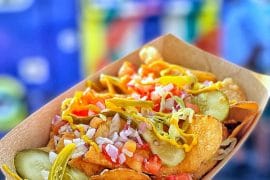 Disney Springs Hot Diggity Dogs Food Truck Vegan Chicago Style Loaded Chips
