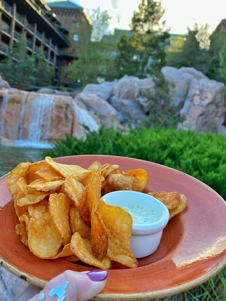 House Made Chips with vegan Chimichurri Dip