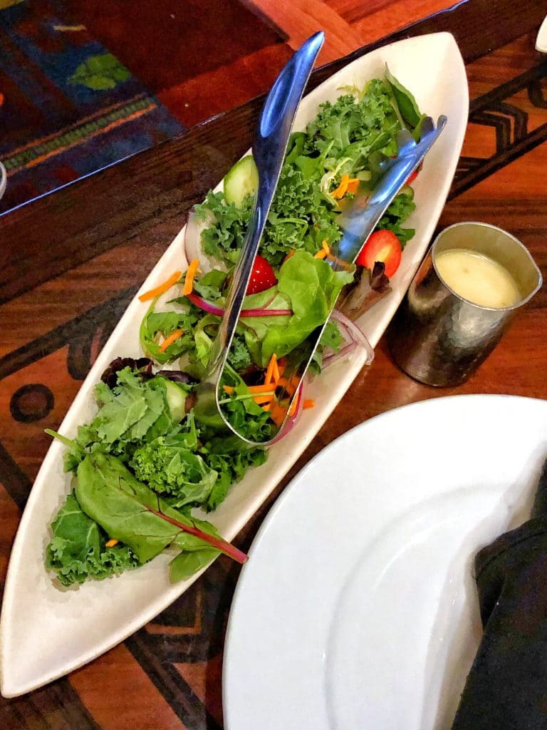 Vegan Disney Food Review: Dinner at ‘Ohana in Disney’s Polynesian Village Resort salad