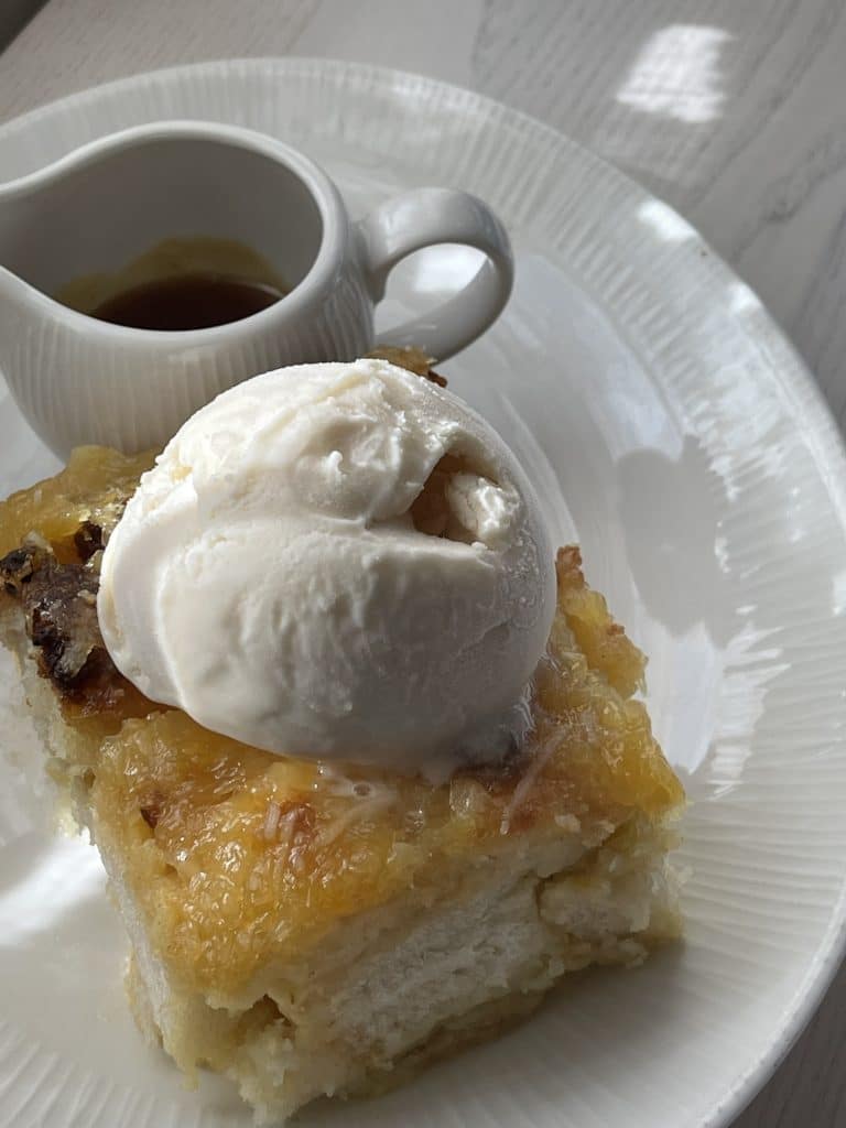 Sebastian's Bistro vegan bread pudding