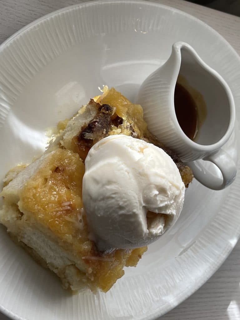 Sebastian's Bistro vegan bread pudding