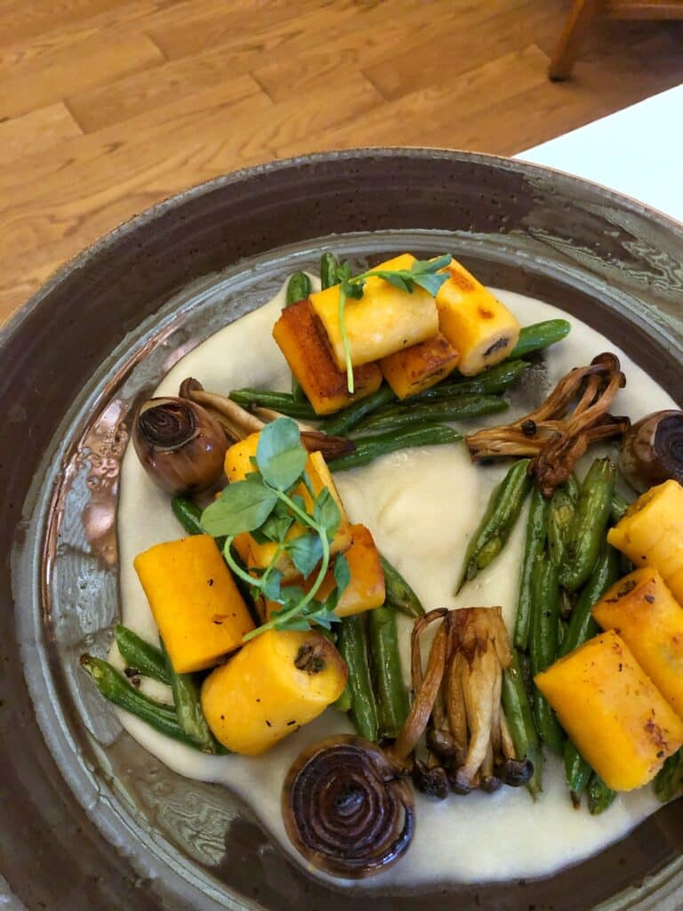 vegan entree sweet potato mushroom dumplings Yachtsman