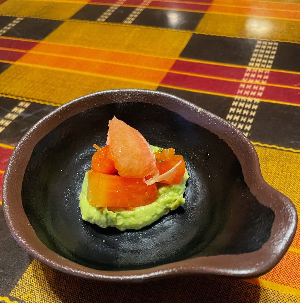 vegan Boma dinner papaya avocado