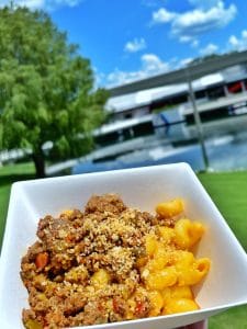 Mac and Eats vegan Mac and Cheese Impossible Sausage