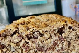 vegan Peanut Butter Chocolate Pecan Banana Oatmeal Bread