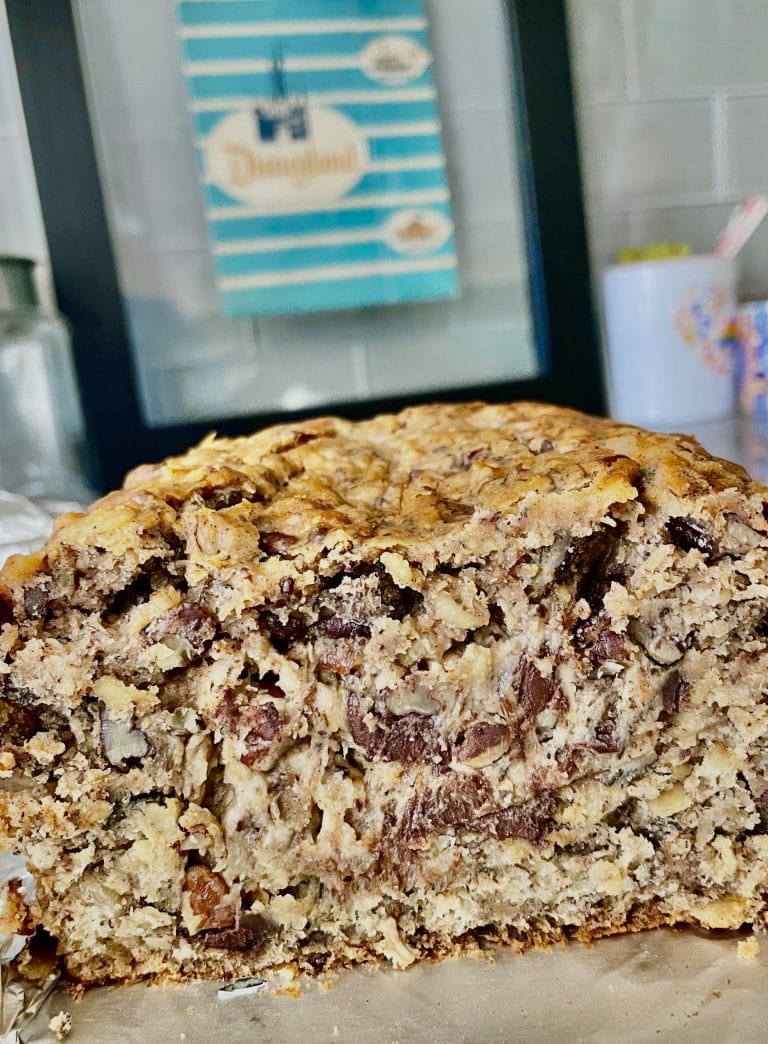 vegan Peanut Butter Chocolate Pecan Banana Oatmeal Bread