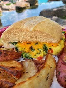 Vegan breakfast sandwich Saratoga springs Artist palette