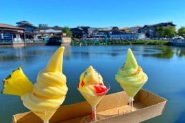 Swirls on the Water Disney Springs vegan Dole Whip Flight