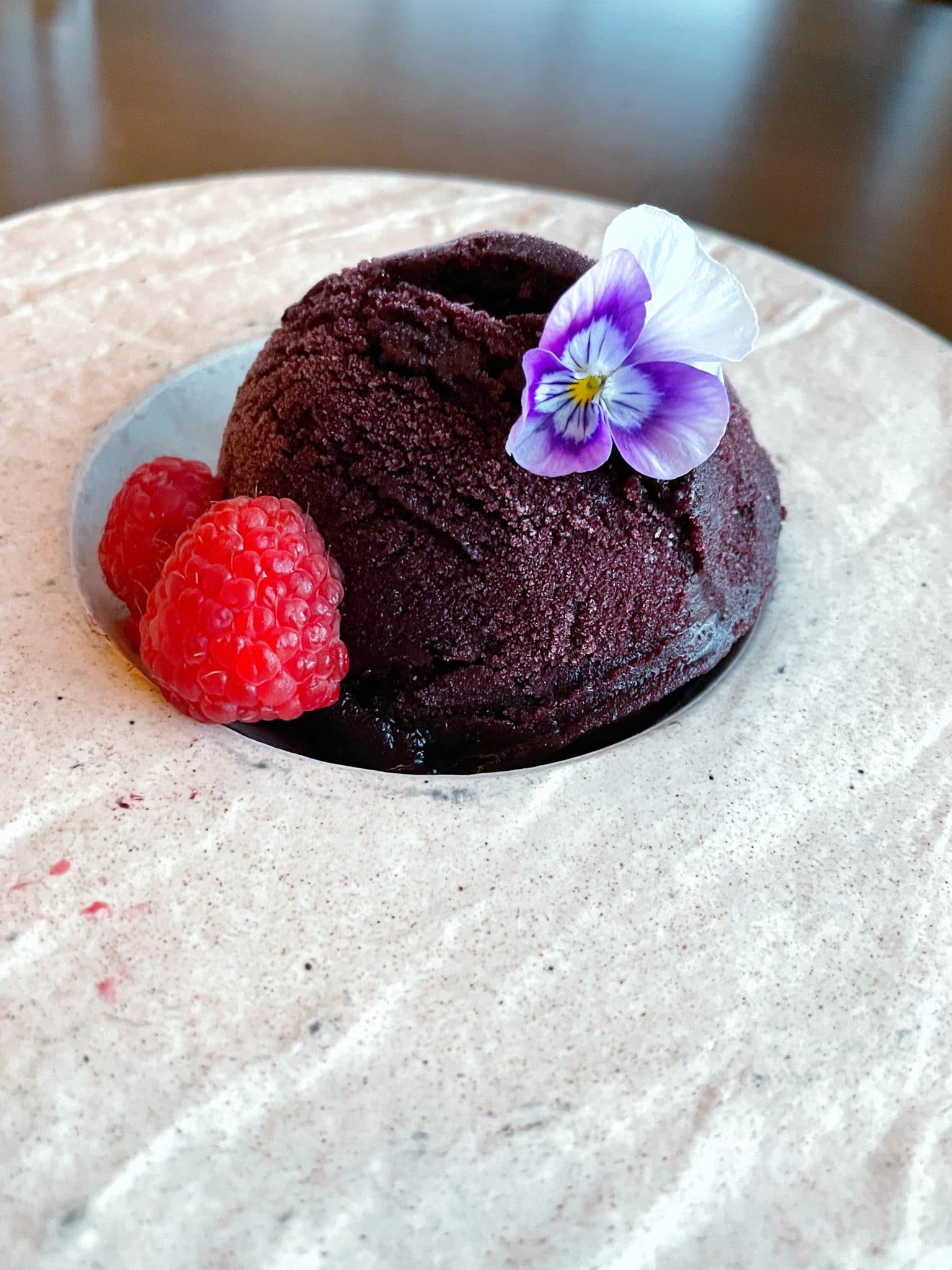 Vegan Basil Blueberry Sorbet dessert Topolino's Terrace
