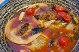 Coral Reef vegan mushroom ravioli