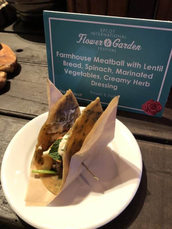 Farmhouse Meatball vegan EPCOT Flower and Garden