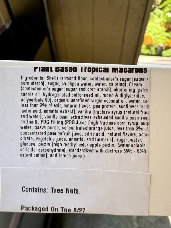 Plant-Based Tropical POG Macarons Ingredients