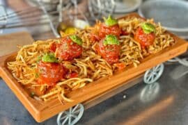 Vegan Mine Car Meatballs Jock Lindsey's Hangar Bar